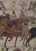 unknow artist, Frankeich knight in the attack on Harold, out of the carpet of Bayeux